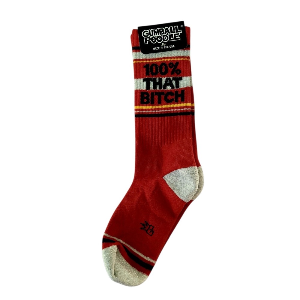 Gumball Poodle Red Graphic Novelty Socks OSFM